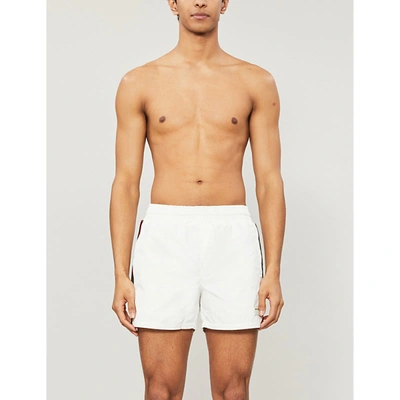 Gucci Striped-trim Relaxed-fit Swim Shorts In White
