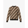 Fendi Mens Hazelnut Sail Graphic-pattern Relaxed-fit Cotton-jersey Sweatshirt S In Hazelnut Sail