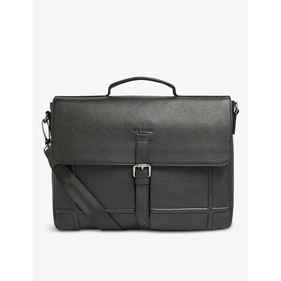 Ted Baker Castlin Logo embossed Leather Satchel In Black ModeSens