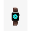 MINTAPPLE MINTAPPLE MENS BROWN APPLE WATCH GRAINED-LEATHER STRAP AND STAINLESS STEEL CASE 40MM,44575869