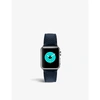 MINTAPPLE MINTAPPLE MENS DARK BLUE APPLE WATCH GRAINED LEATHER STRAP AND STAINLESS-STEEL CASE 42MM/44MM/45MM/4,44575640