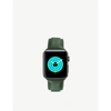 MINTAPPLE MINTAPPLE MENS GREEN/BLACK/GREY APPLE WATCH ALLIGATOR-EMBOSSED LEATHER STRAP AND STAINLESS-STEEL CAS,44575480