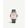 Chopard Happy Sport Medium 18ct Rose-gold Diamond And Alligator-embossed Leather Automatic Watch In Rose Gold And Black