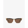 Gucci Bamboo Effect Cat Eye Sunglasses In Black
