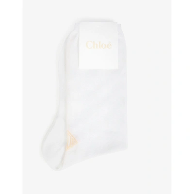 Chloé Logo-embroidered Cotton-knit Socks