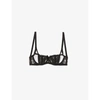 AGENT PROVOCATEUR AGENT PROVOCATEUR WOMEN'S BLACK ROZLYN BALCONETTE MESH AND STRETCH-LACE UNDERWIRED BRA,44453482
