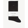 Calvin Klein Logo-print Cotton-blend Socks Pack Of Two In 00 Black