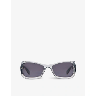 A Better Feeling Womens Grey Black Cyanah Rectangular-frame Acetate Sunglasses