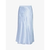 Rails Berlin High-waist Satin Midi Skirt In Zen Blue