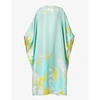 EMILIO PUCCI ABSTRACT PRINT SILK KAFTAN,R03732129