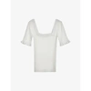 SANDRO JODIE FRILL SLEEVE KNITTED TOP,R03722979
