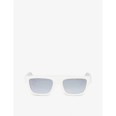 Parley For The Oceans Clean Waves Archetype 02 Rectangular-frame Parley Ocean Plastic® Sunglasses In White