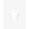 ALEXANDER WANG WOMENS WHITE LOGO-EMBROIDERED COTTON-JERSEY T-SHIRT 8,R03752669