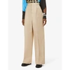 LOEWE PLEATED WIDE-LEG HIGH-RISE COTTON TROUSERS,R03691035