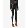 Mugler Black Embossed Iridescent Leggings In Black