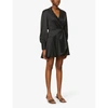 Zimmermann Silk Wrap Mini Dress Black In Black