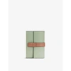 Loewe Small Vertical Leather Wallet In Rosemary/tan