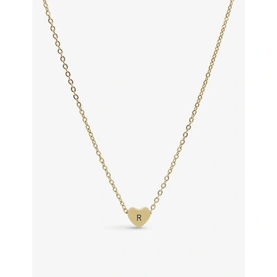 Littlesmith Personalised Gold-plated Heart Bead Initial Necklace