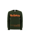 Alexander Mcqueen Graffiti Intarsia-knit Jumper In Khaki Orange