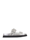 JIMMY CHOO MARGA SANDALS,MARGAFLAT ZXVPLATINUM/CRYSTAL