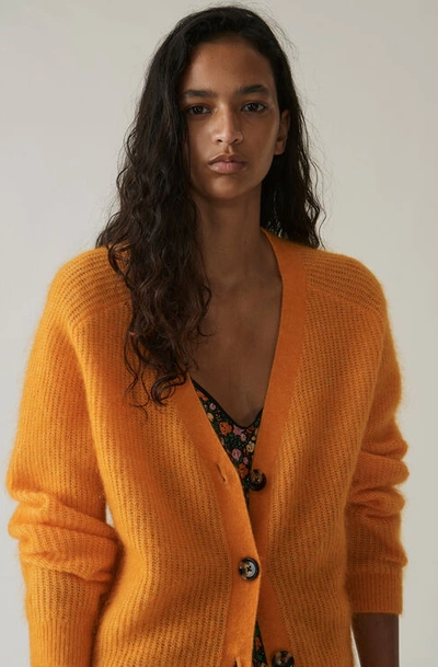 Ganni Evangelista Cardigan In Orange | ModeSens