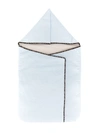 Fendi Embroidered Ff Cotton Foldover Blanket In Blue