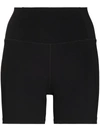 Girlfriend Collective Black High-rise Run Shorts In Schwarz