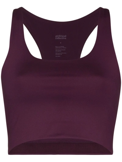 Girlfriend Collective + Net Sustain Paloma Stretch Recycled Sports Bra In Plum
