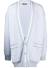 BALMAIN MONOGRAM INTARSIA-KNIT CARDIGAN