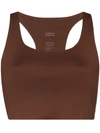 Girlfriend Collective Paloma Sports Stretch-recycled Polyester Sports Bra In Braun