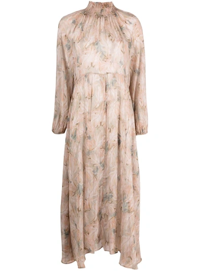 Forte Forte Floral-print Dress In Nude