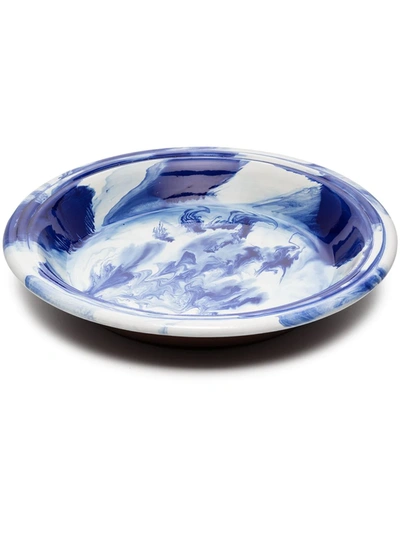 Hay Swirl Terracotta Bowl In Blau