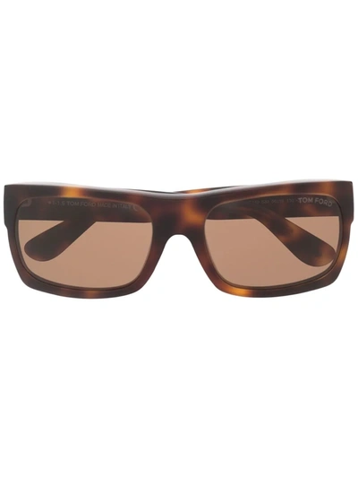 Tom Ford Tortoiseshell Square-frame Sunglasses In Braun