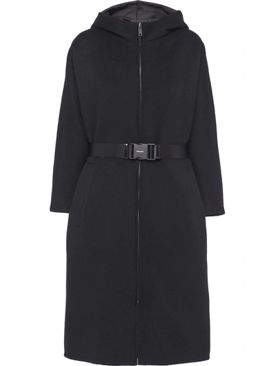 Prada Reversible Single-breasted Coat In Schwarz
