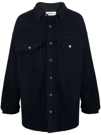 Ambush Padded Oversized Jacket With Classic Collar In Black