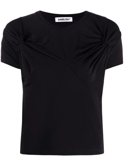 Ambush Twist Detail Crew-neck T-shirt In Nero