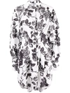 Msgm Floral Shift Shirt Dress In White