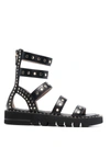 Stuart Weitzman Stud-embellished Open-toe Sandals In Schwarz