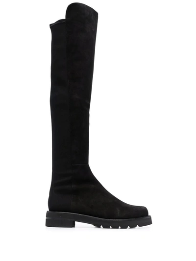 Stuart Weitzman Round-toe Knee-length Boots In Black