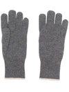 Brunello Cucinelli Ribbed-knit Cashmere Gloves In Charcoal