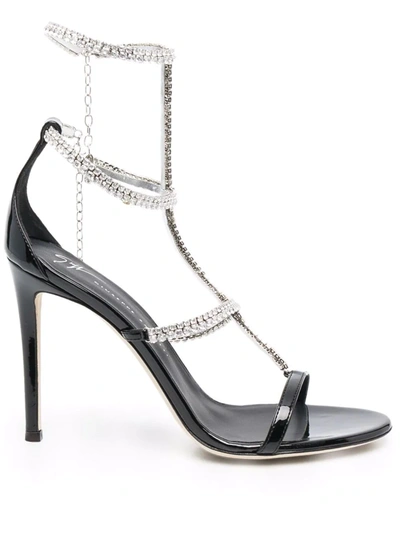 Giuseppe Zanotti Shaula Sandals With Crystals Decoration In Black