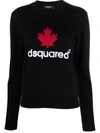 Dsquared2 Maple Leaf Knitted Jumper In Schwarz
