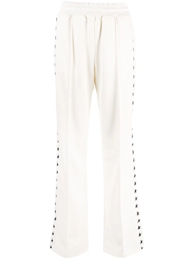 Golden Goose Star-print Trim Straight-leg Track Pants In White