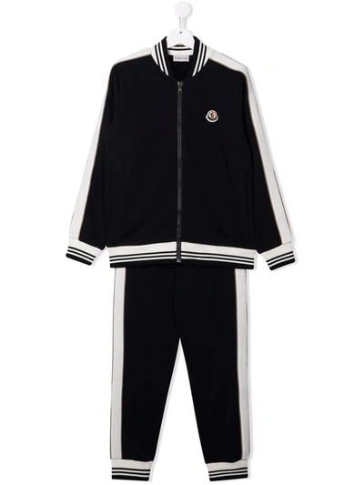 Moncler Kids' Side-stripe Detail Tracksuit Set In Blue