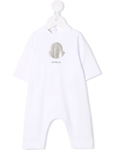 Moncler Babies' Logo-print Romper In White