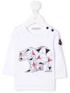 Moncler Long Sleeved Shirt With Print In White