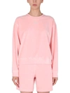 Alexander Wang T Crystal-embellished Cotton-blend Velour Sweatshirt In Pink