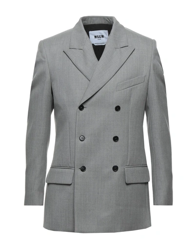 Msgm Suit Jackets In Light Grey