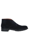 Santoni Ankle Boots In Navy Blue