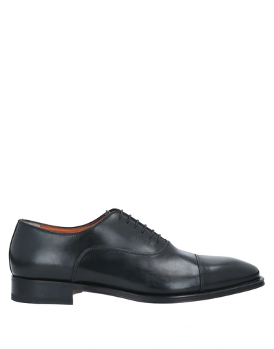 SANTONI SANTONI MAN LACE-UP SHOES BLACK SIZE 7 LEATHER,11995748TT 15